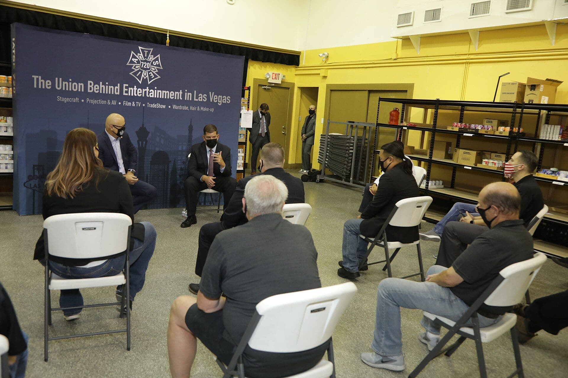 IATSE union members gathered at an event or meeting
